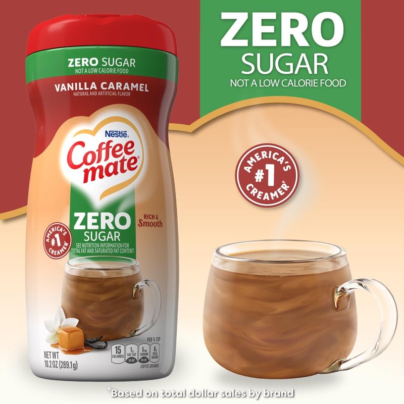 Coffee Mate Coffee-mate Vanilla Caramel, Zero Sugar Powdered Coffee Creamer, 10.2 Ounce (Pack of 6) - Image 3